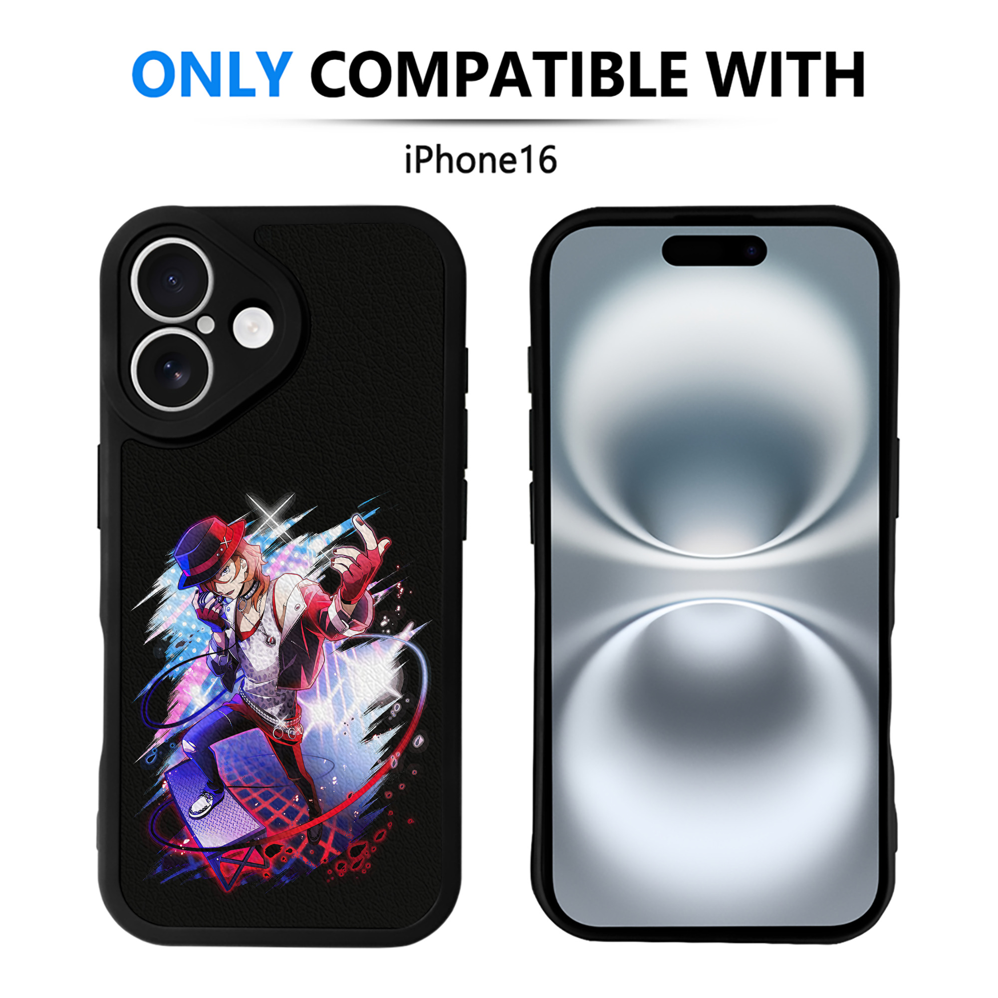 （画像用） 文豪ストレイドッグス Bungo Stray Dogs 【iPhone 16シリーズ対応】シリコンスマホケース（レザー調） 材質：シリコン